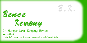 bence kempny business card